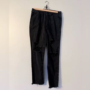 Women’s Distressed Black Skinny Jeans